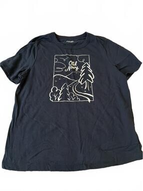 Old Navy Womens Black Graphic Tee Medium Casual Shirt